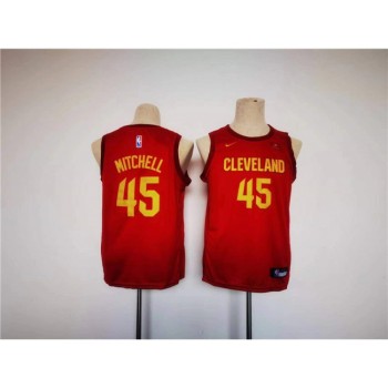 Cleveland Cavaliers #45 Donovan Mitchell Red Stitched Jersey Cleveland Cavaliers #45 Donovan Mitchell Red Stitched Jersey