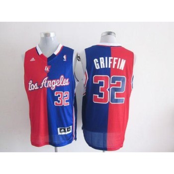 Clippers #32 Blake Griffin Red/Blue Split Fashion Stitched NBA Jersey Clippers #32 Blake Griffin Red/Blue Split Fashion Stitched NBA Jersey