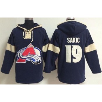 Colorado Avalanche #19 Joe Sakic Blue Pullover NHL Hoodie Colorado Avalanche #19 Joe Sakic Blue Pullover NHL Hoodie