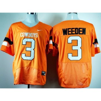 Cowboys #3 Brandon Weeden Orange Pro Combat Stitched NCAA Jersey Cowboys #3 Brandon Weeden Orange Pro Combat Stitched NCAA Jersey