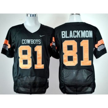 Cowboys #81 Justin Blackmon Black Pro Combat Stitched NCAA Jersey Cowboys #81 Justin Blackmon Black Pro Combat Stitched NCAA Jersey