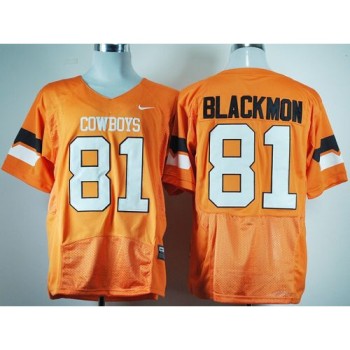 Cowboys #81 Justin Blackmon Orange Pro Combat Stitched NCAA Jersey Cowboys #81 Justin Blackmon Orange Pro Combat Stitched NCAA Jersey