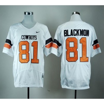 Cowboys #81 Justin Blackmon White Pro Combat Stitched NCAA Jersey Cowboys #81 Justin Blackmon White Pro Combat Stitched NCAA Jersey