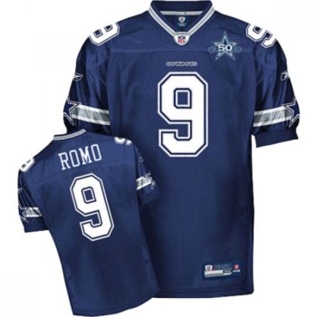 Cowboys #9 Tony Romo Blue With Team 50TH Patch Stitched Youth NFL Jersey Cowboys #9 Tony Romo Blue With Team 50TH Patch Stitched Youth NFL Jersey