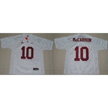 Crimson Tide #10 AJ McCarron White 2016 College Football Playoff National Championship Patch Stitched NCAA Jersey Crimson Tide #10 AJ McCarron White 2016 College Football Playoff National Championship Patch Stitched NCAA Jersey
