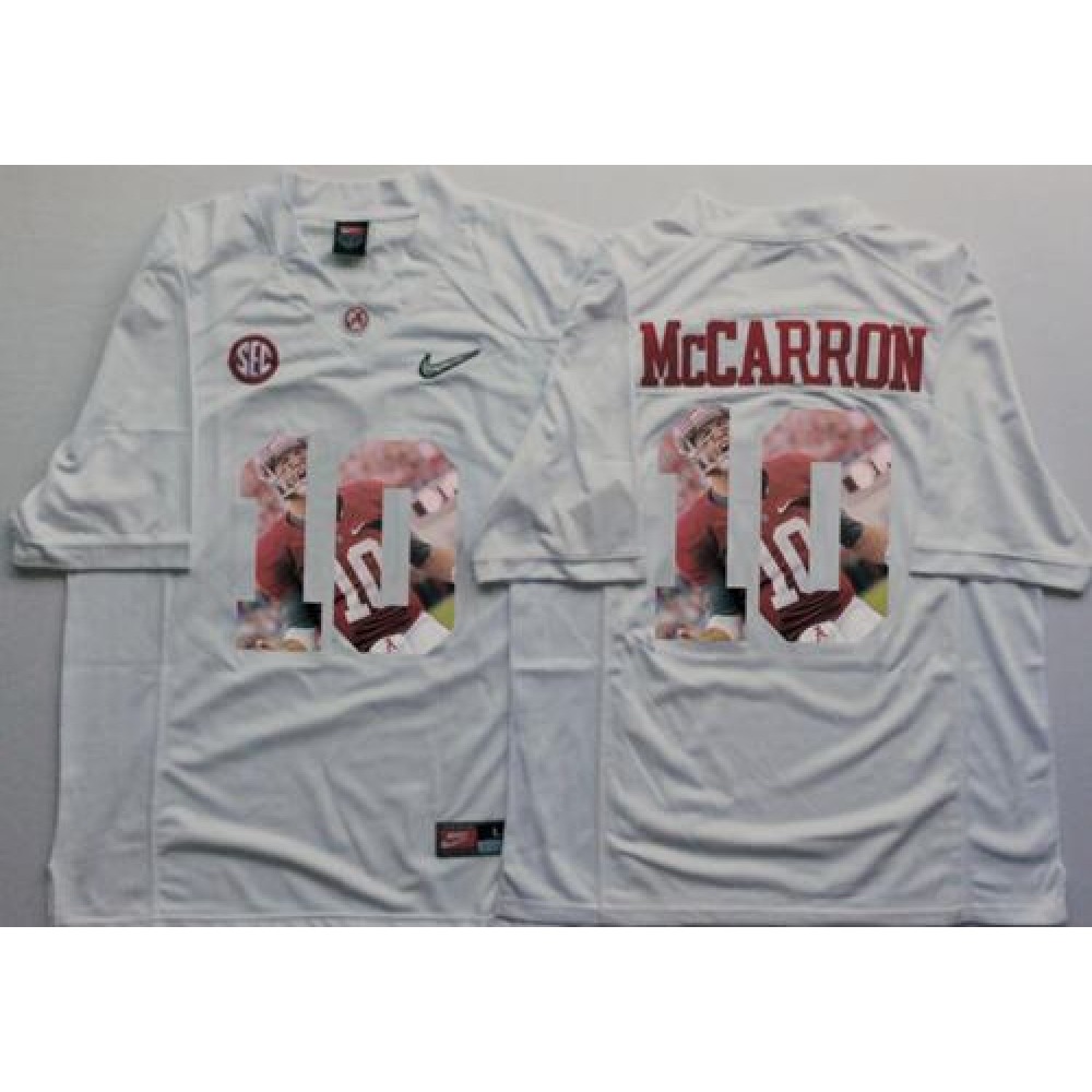 Crimson Tide #10 AJ McCarron White Player Fashion Stitched NCAA Jersey