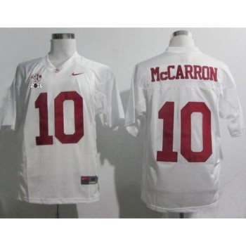 Crimson Tide #10 AJ McCarron White SEC & 2016 College Football Playoff National Championship Patch Stitched NCAA Jersey Crimson Tide #10 AJ McCarron White SEC & 2016 College Football Playoff National Championship Patch Stitched NCAA Jersey