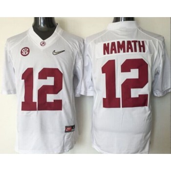 Crimson Tide #12 Joe Namath White 2016 National Championship Stitched NCAA Jersey Crimson Tide #12 Joe Namath White 2016 National Championship Stitched NCAA Jersey