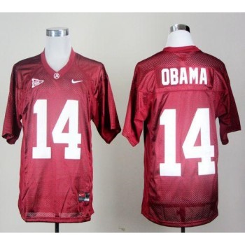 Crimson Tide #14 Barack Obama Red 14th Championship Anniversary Stitched NCAA Jersey Crimson Tide #14 Barack Obama Red 14th Championship Anniversary Stitched NCAA Jersey