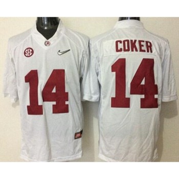 Crimson Tide #14 Jake Coker White Limited Stitched NCAA Jersey Crimson Tide #14 Jake Coker White Limited Stitched NCAA Jersey
