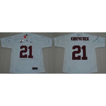 Crimson Tide #21 Dre Kirkpatrick White 2016 College Football Playoff National Championship Patch Stitched NCAA Jersey Crimson Tide #21 Dre Kirkpatrick White 2016 College Football Playoff National Championship Patch Stitched NCAA Jersey