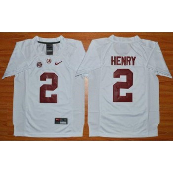 Crimson Tide #2 Derrick Henry White Stitched Youth NCAA Jersey