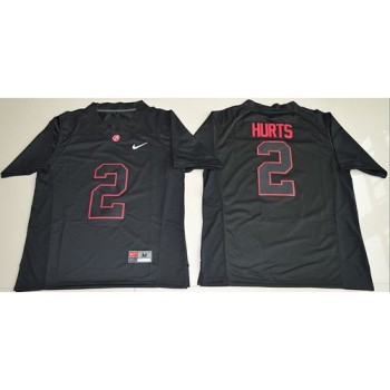 Crimson Tide #2 Jalen Hurts Blackout Limited Stitched NCAA Jersey Crimson Tide #2 Jalen Hurts Blackout Limited Stitched NCAA Jersey