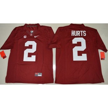 Crimson Tide #2 Jalen Hurts Red Limited Stitched NCAA Jersey Crimson Tide #2 Jalen Hurts Red Limited Stitched NCAA Jersey
