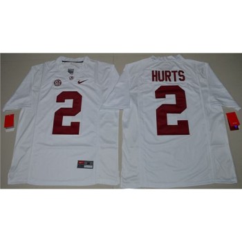 Crimson Tide #2 Jalen Hurts White Limited Stitched NCAA Jersey Crimson Tide #2 Jalen Hurts White Limited Stitched NCAA Jersey