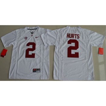 Crimson Tide #2 Jalen Hurts White Limited Stitched Youth NCAA Jersey Crimson Tide #2 Jalen Hurts White Limited Stitched Youth NCAA Jersey