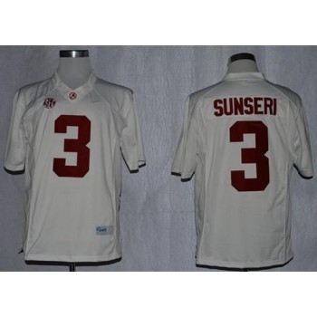 Crimson Tide #3 Vinnie Sunseri White Limited Stitched NCAA Jersey Crimson Tide #3 Vinnie Sunseri White Limited Stitched NCAA Jersey