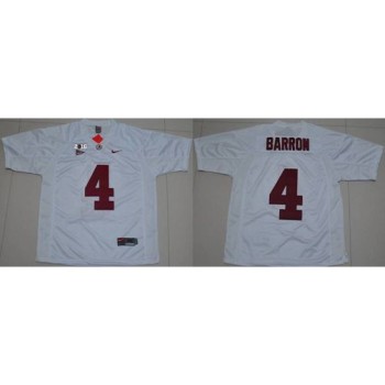 Crimson Tide #4 Mark Barron White 2016 College Football Playoff National Championship Patch Stitched NCAA Jersey Crimson Tide #4 Mark Barron White 2016 College Football Playoff National Championship Patch Stitched NCAA Jersey