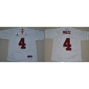 Crimson Tide #4 Marquis Maze White 2016 College Football Playoff National Championship Patch Stitched NCAA Jersey Crimson Tide #4 Marquis Maze White 2016 College Football Playoff National Championship Patch Stitched NCAA Jersey