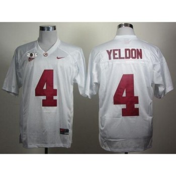 Crimson Tide #4 T.J Yeldon White 2016 College Football Playoff National Championship Patch Stitched NCAA Jersey Crimson Tide #4 T.J Yeldon White 2016 College Football Playoff National Championship Patch Stitched NCAA Jersey
