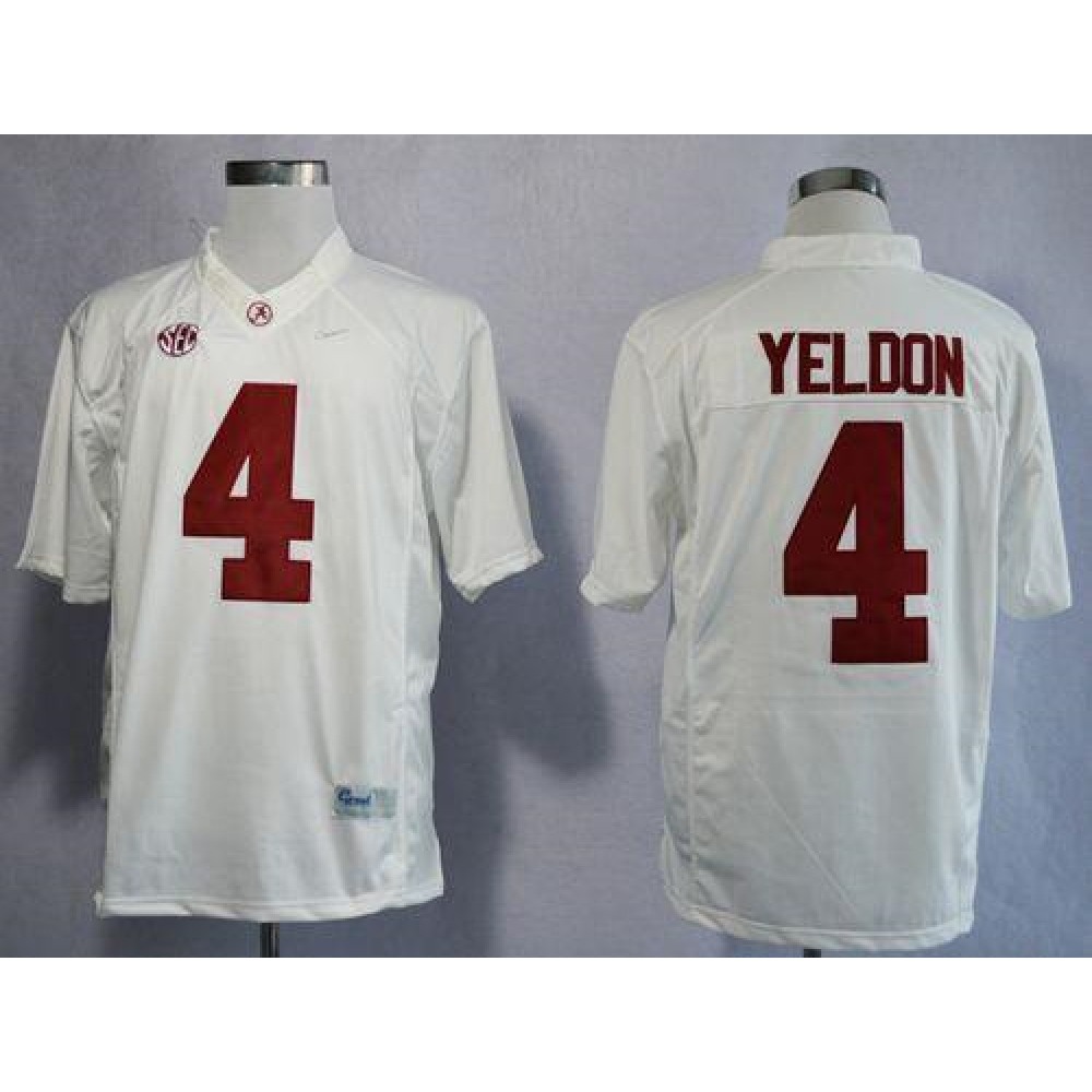 Crimson Tide #4 T.J Yeldon White Limited Stitched NCAA Jersey
