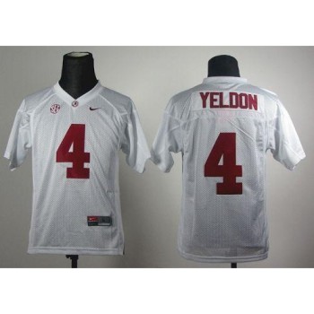 Crimson Tide #4 T.J Yeldon White Stitched Youth NCAA Jersey Crimson Tide #4 T.J Yeldon White Stitched Youth NCAA Jersey