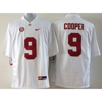 Crimson Tide #9 Amari Cooper White SEC Patch Stitched Youth NCAA Jersey Crimson Tide #9 Amari Cooper White SEC Patch Stitched Youth NCAA Jersey
