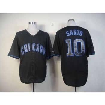 Cubs #10 Ron Santo Black Fashion Stitched MLB Jersey Cubs #10 Ron Santo Black Fashion Stitched MLB Jersey
