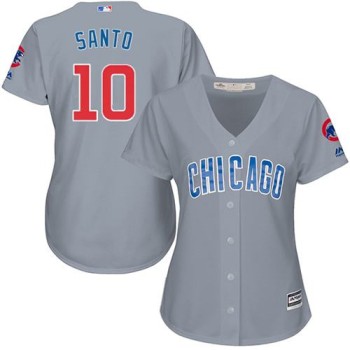 Cubs #10 Ron Santo Grey Road Women's Stitched MLB Jersey Cubs #10 Ron Santo Grey Road Women's Stitched MLB Jersey