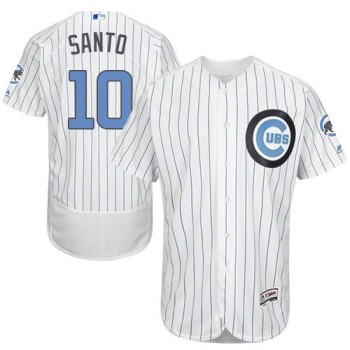 Cubs #10 Ron Santo White(Blue Strip) Flexbase Authentic Collection 2016 Father's Day Stitched MLB Jersey Cubs #10 Ron Santo White(Blue Strip) Flexbase Authentic Collection 2016 Father's Day Stitched MLB Jersey