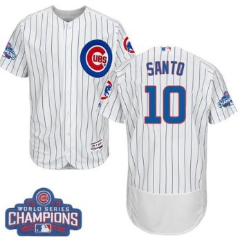 Cubs #10 Ron Santo White Flexbase Authentic Collection 2016 World Series Champions Stitched MLB Jersey Cubs #10 Ron Santo White Flexbase Authentic Collection 2016 World Series Champions Stitched MLB Jersey