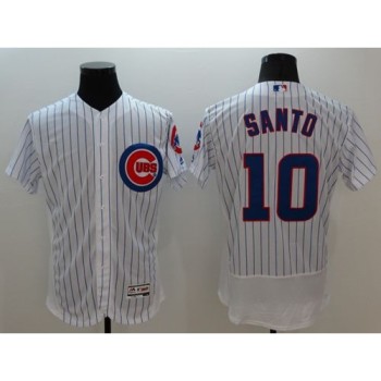 Cubs #10 Ron Santo White Flexbase Authentic Collection Stitched MLB Jersey Cubs #10 Ron Santo White Flexbase Authentic Collection Stitched MLB Jersey