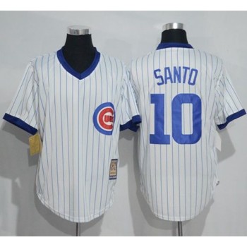 Cubs #10 Ron Santo White Strip Home Cooperstown Stitched MLB Jersey Cubs #10 Ron Santo White Strip Home Cooperstown Stitched MLB Jersey