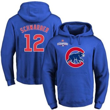 Cubs #12 Kyle Schwarber Blue 2016 World Series Champions Primary Logo Pullover MLB Hoodie Cubs #12 Kyle Schwarber Blue 2016 World Series Champions Primary Logo Pullover MLB Hoodie
