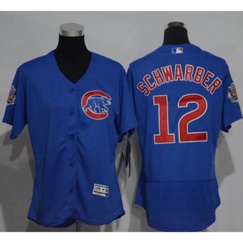 Cubs #12 Kyle Schwarber Blue Flexbase Authentic Women's Stitched MLB Jersey Cubs #12 Kyle Schwarber Blue Flexbase Authentic Women's Stitched MLB Jersey