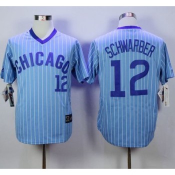 Cubs #12 Kyle Schwarber Blue(White Strip) Cooperstown Throwback Stitched MLB Jersey Cubs #12 Kyle Schwarber Blue(White Strip) Cooperstown Throwback Stitched MLB Jersey