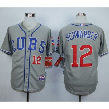 Cubs #12 Kyle Schwarber Grey Cool Base Stitched MLB Jersey Cubs #12 Kyle Schwarber Grey Cool Base Stitched MLB Jersey