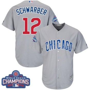 Cubs #12 Kyle Schwarber Grey Road 2016 World Series Champions Stitched Youth MLB Jersey Cubs #12 Kyle Schwarber Grey Road 2016 World Series Champions Stitched Youth MLB Jersey