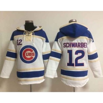 Cubs #12 Kyle Schwarber White Sawyer Hooded Sweatshirt MLB Hoodie Cubs #12 Kyle Schwarber White Sawyer Hooded Sweatshirt MLB Hoodie