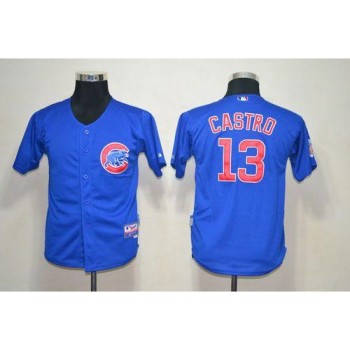 Cubs #13 Starlin Castro Blue Cool Base Stitched Youth MLB Jersey Cubs #13 Starlin Castro Blue Cool Base Stitched Youth MLB Jersey