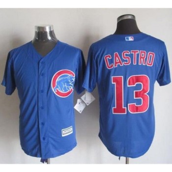 Cubs #13 Starlin Castro Blue New Cool Base Stitched MLB Jersey Cubs #13 Starlin Castro Blue New Cool Base Stitched MLB Jersey