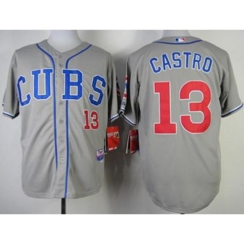 Cubs #13 Starlin Castro Grey Alternate Road Cool Base Stitched MLB Jersey Cubs #13 Starlin Castro Grey Alternate Road Cool Base Stitched MLB Jersey