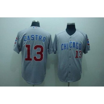 Cubs #13 Starlin Castro Stitched Grey MLB Jersey Cubs #13 Starlin Castro Stitched Grey MLB Jersey