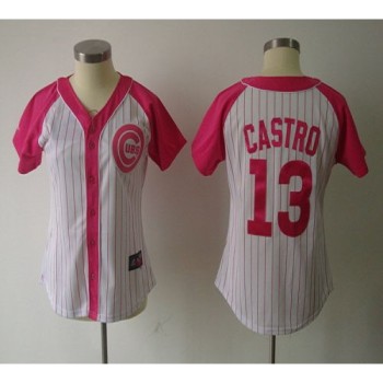 Cubs #13 Starlin Castro White/Pink Women's Splash Fashion Stitched MLB Jersey Cubs #13 Starlin Castro White/Pink Women's Splash Fashion Stitched MLB Jersey