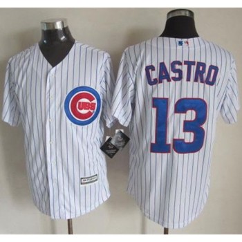Cubs #13 Starlin Castro White Strip New Cool Base Stitched MLB Jersey Cubs #13 Starlin Castro White Strip New Cool Base Stitched MLB Jersey