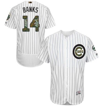 Cubs #14 Ernie Banks White(Blue Strip) Flexbase Authentic Collection 2016 Memorial Day Stitched MLB Jersey Cubs #14 Ernie Banks White(Blue Strip) Flexbase Authentic Collection 2016 Memorial Day Stitched MLB Jersey