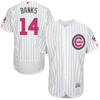 Cubs #14 Ernie Banks White(Blue Strip) Flexbase Authentic Collection 2016 Mother's Day Stitched MLB Jersey Cubs #14 Ernie Banks White(Blue Strip) Flexbase Authentic Collection 2016 Mother's Day Stitched MLB Jersey