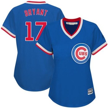 Cubs #17 Kris Bryant Blue Cooperstown Women's Stitched MLB Jersey Cubs #17 Kris Bryant Blue Cooperstown Women's Stitched MLB Jersey
