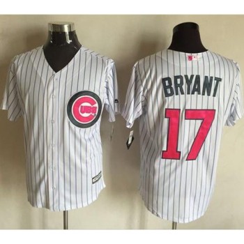 Cubs #17 Kris Bryant White Strip New Cool Base 2016 Mother's Day Stitched MLB Jersey Cubs #17 Kris Bryant White Strip New Cool Base 2016 Mother's Day Stitched MLB Jersey