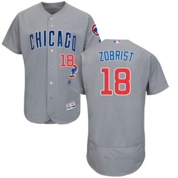 Cubs #18 Ben Zobrist Grey Flexbase Authentic Collection Road Stitched MLB Jersey Cubs #18 Ben Zobrist Grey Flexbase Authentic Collection Road Stitched MLB Jersey